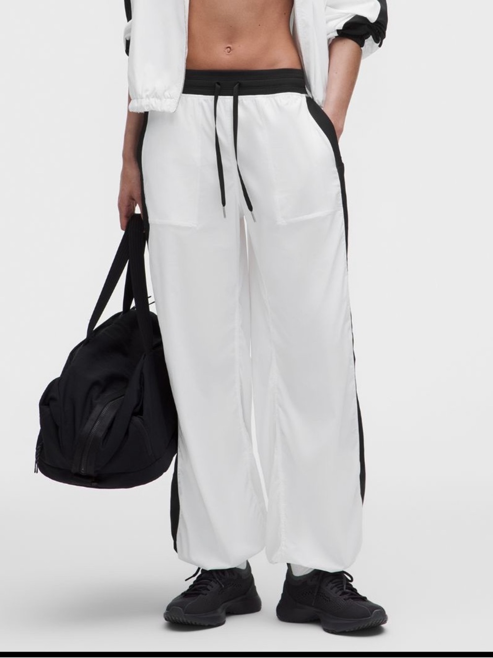 lululemon🍋Dance Studio Evolve MR Oversized Pants White/Black Size Medium NWT